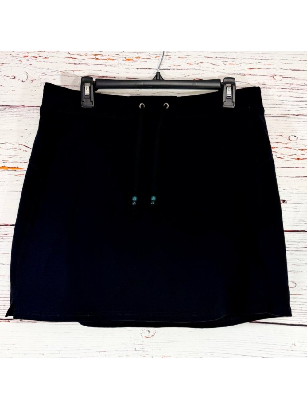 Green Tea Black Skort With Drawstring Waist XL Cotton Blend Athleisure Gym